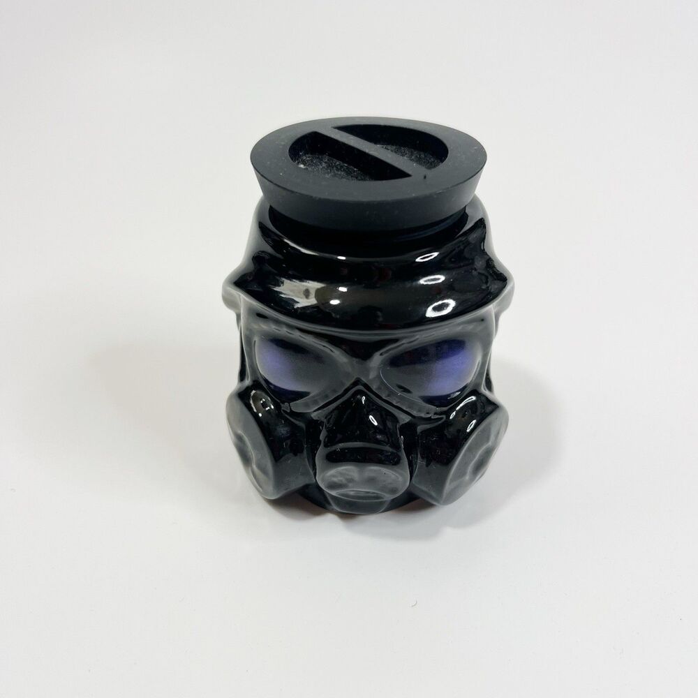 Stash It Porcelain Stash Jar Gas Mask 3" x 3"